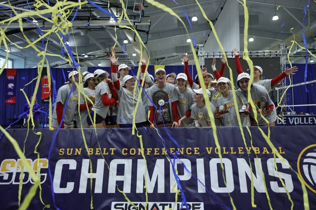 Volleyball championship celebration
